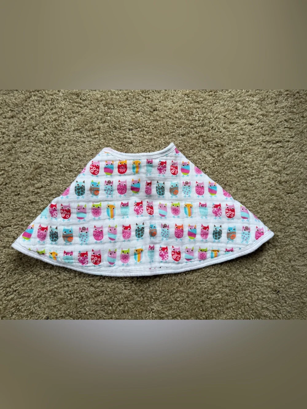 aden + anais Pink Owl Print Muslin Burp Cloth/ Bib
